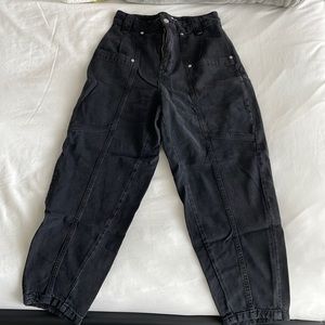zara slouchy black pants